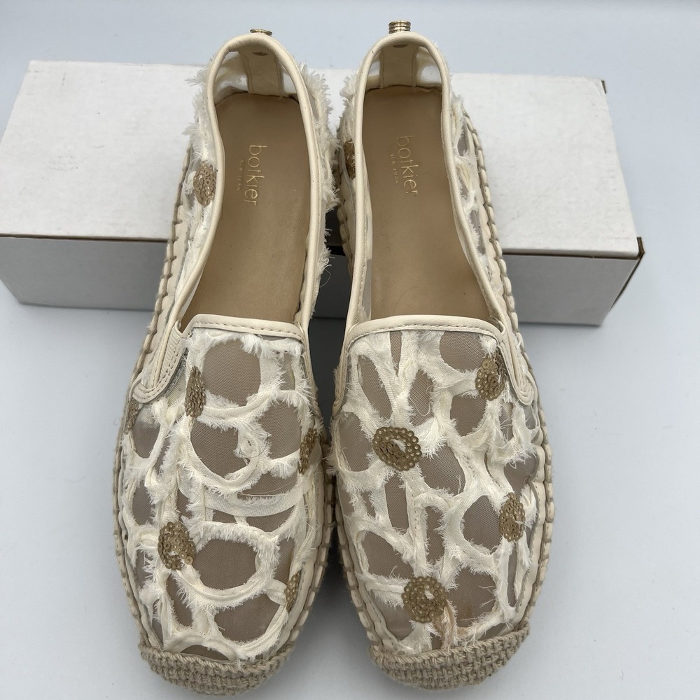 NEW Botkier Sara Lace New York Espadrille Platform Flat Pink Womens Size 7.5M